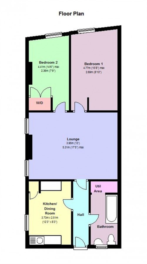 Floorplan for Flat 4,21 The Causeway,CHIPPENHAM